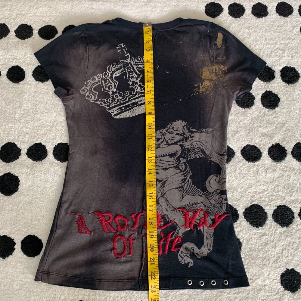 Rebel Spirit Black Embroidered Graphic Royal Way Of Life Shirt T-Shirt - Picture 12 of 12